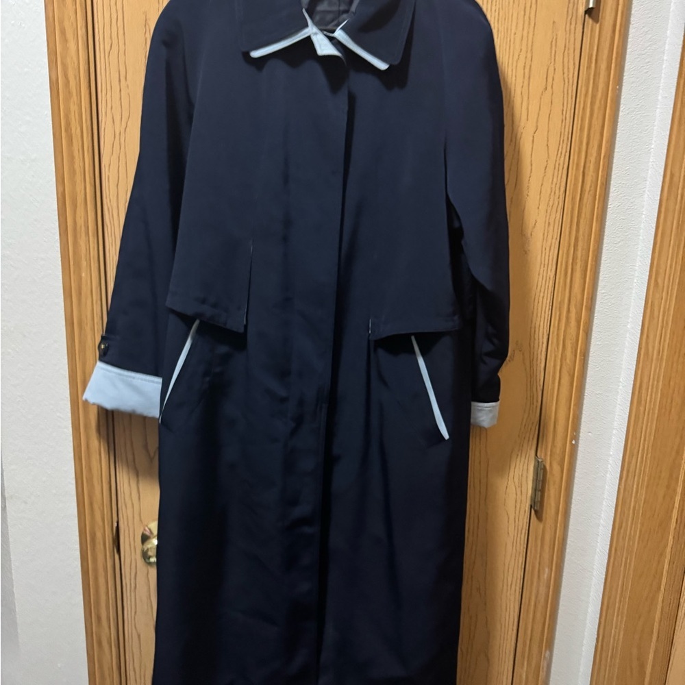 Vintage Regent Park Navy Blue Trench Coat size 10 - Picture 10 of 10